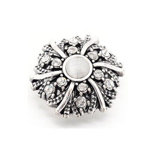 Magneetbroche stras oudzilverkleur