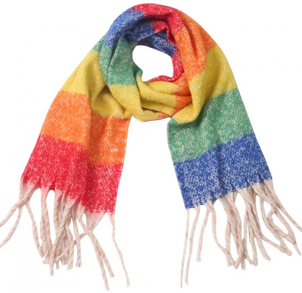 Sjaal multicolor gestreept - regenboog