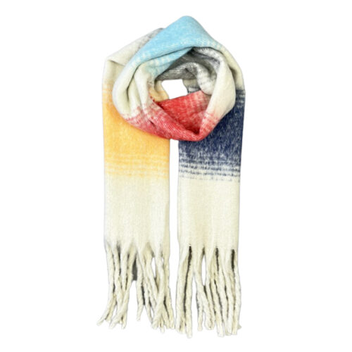 D15051-gestreepte-sjala-blauw-rood-geel-creme.jpg Gestreepte sjaal rood geel blauw wit