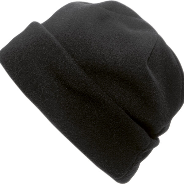 Stoere zwarte fleecemuts