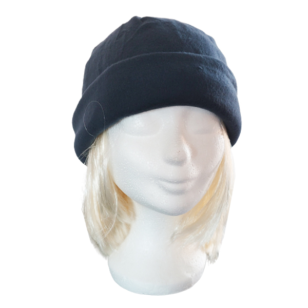 Stoere donkerblauwe fleecemuts
