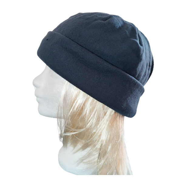 Stoere donkerblauwe fleecemuts