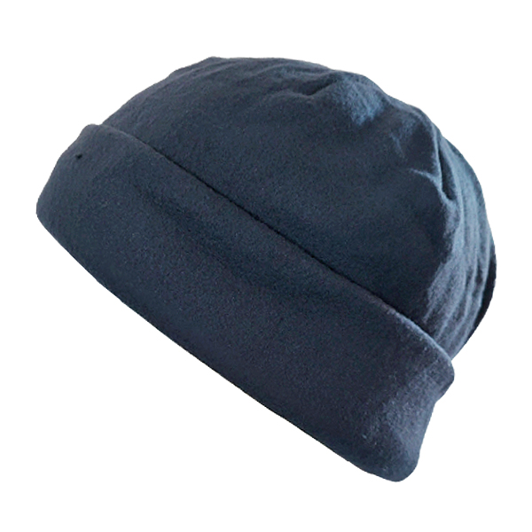 Stoere donkerblauwe fleecemuts