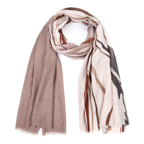 Sjaal khaki met zebramotief