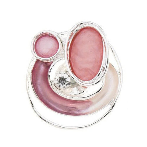 magneet broche roze met zilverkleur