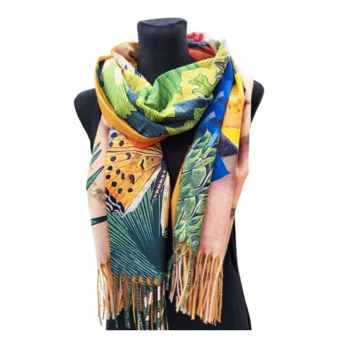 Frida Kahlo sjaal van wol met viscose
