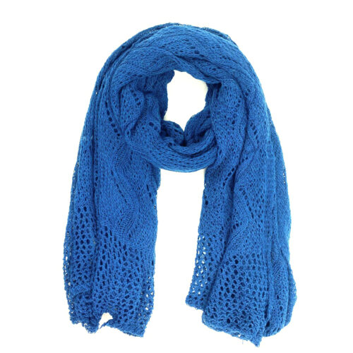 gebreide sjaal kobaltblauw Mooie kobaltblauwe gebreide sjaal.