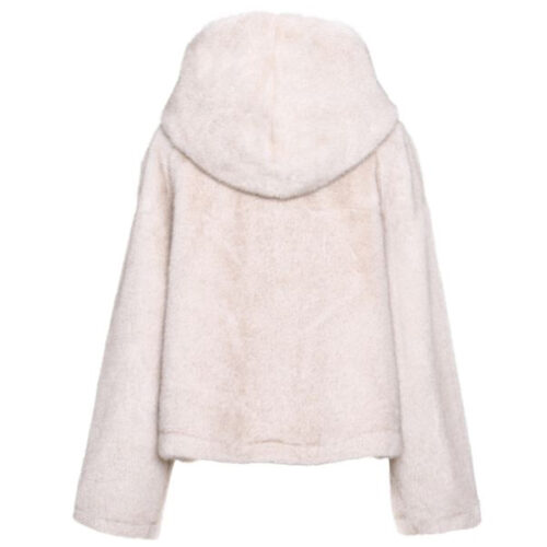 lekkere warme faux fur jas in de kleur beige
