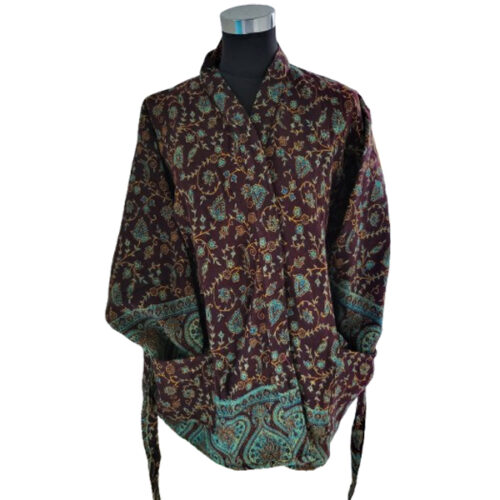 kimonojasje bordeaux groen Bordeauxrood kimonojasje met bloemen en paisleyprint