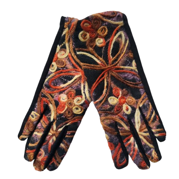 Handschoenen met vilt patroon in verschillende kleuren