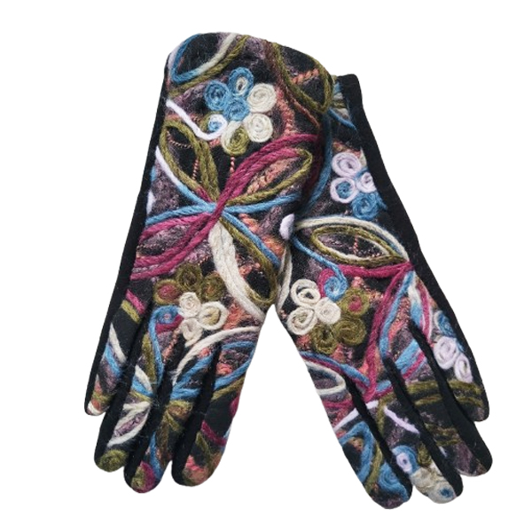 Handschoenen met vilt patroon in verschillende kleuren