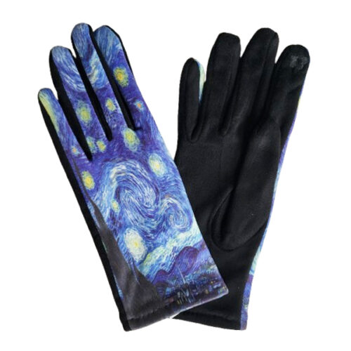 Schilderij handschoenen met afbeelding van de Sterrennacht van Van Gogh