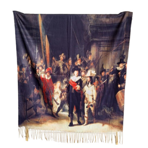 Mooie sjaal met een afbeelding van De Nachtwacht van Rembrandt