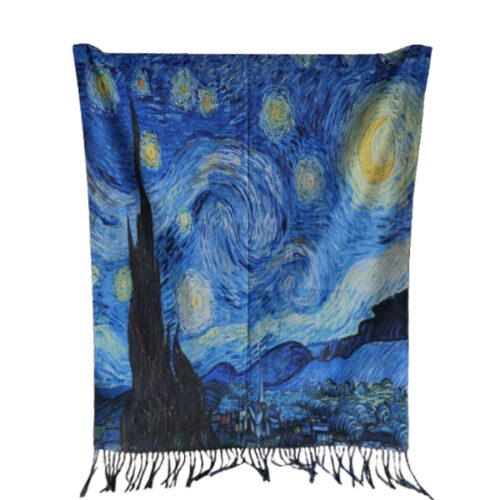 Mooie sjaal met een afbeelding van het schilderij Sterrennacht