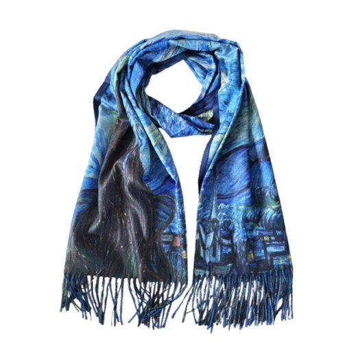 Mooie sjaal met een afbeelding van het schilderij Sterrennacht