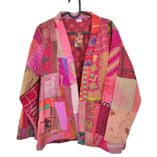 Rozerood patchwork kimonojasje