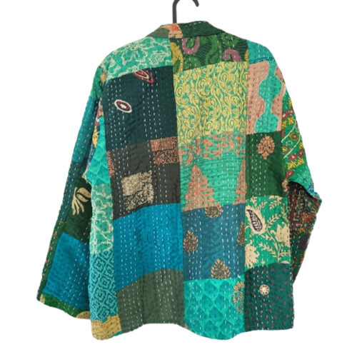 Groen patchwork kimonojasje