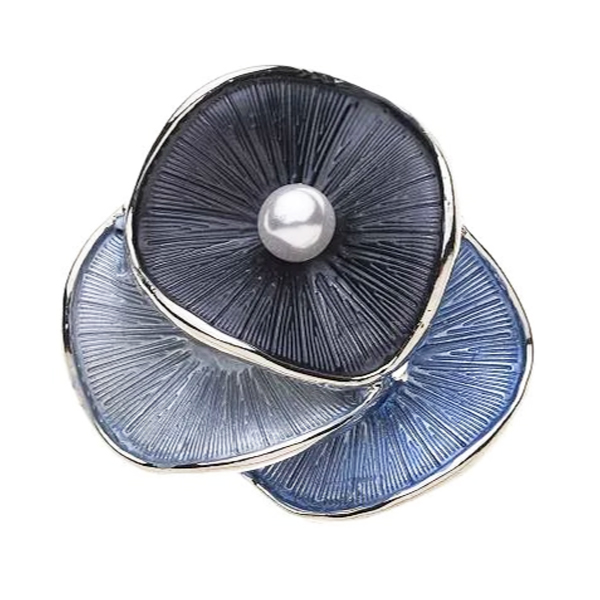 magneetbroche enya blauw Mooie blauwe magneetbroche met zilverkleurige accenten