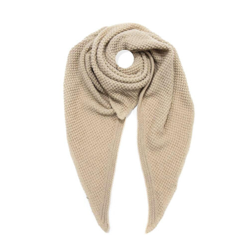 Driehoeksjaal Clemence beige Mooie beige driehoeksjaal van viscose en wol