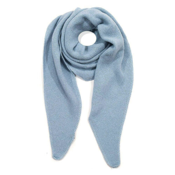 Driehoeksjaal sofia lichtblauw Leuke lichtblauwe driehoeksjaal van viscose en wol.