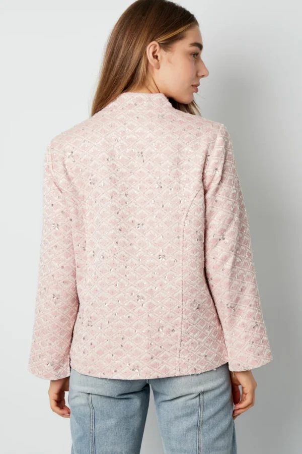 roze kimonojasje Roze kimonojasje met geborduurd patroon en versierd met pailletten