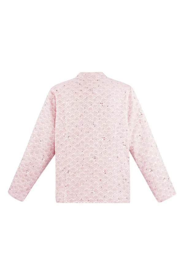 Roze kimonojasje Roze kimonojasje met geborduurd patroon en versierd met pailletten