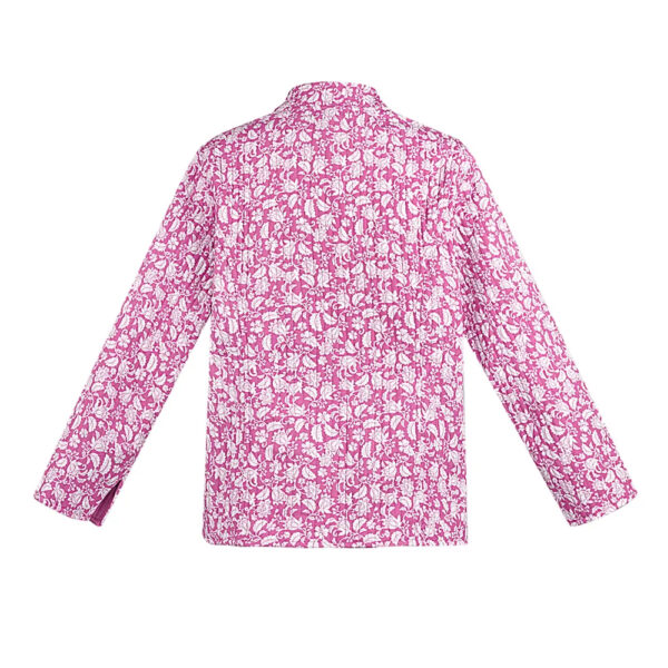 dubbelzijdig jasje roze met bloemprint Roze dubbelzijdig jasje met bloemenprint
