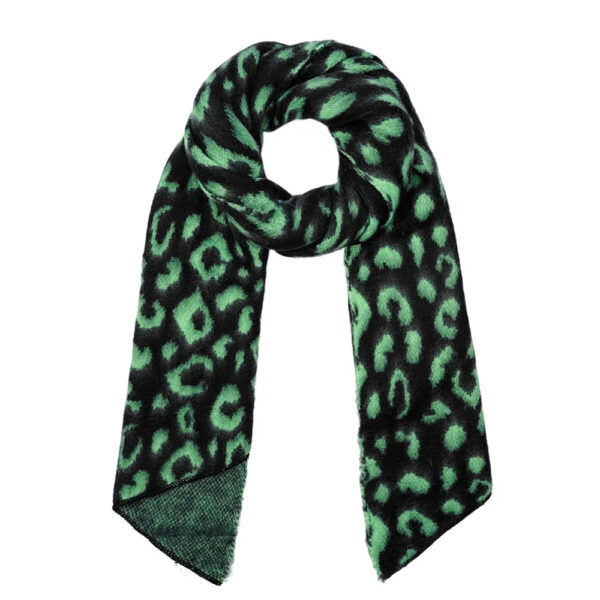 wild elegance sjaal zwart met groen lekkere warme sjaal in zwart met groen