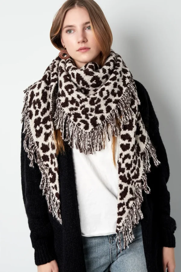 Forever wild omslagdoek Driehoeksjaal forever wild rood/zwart